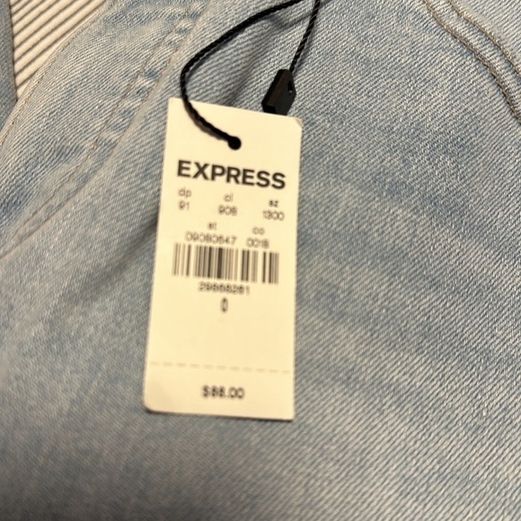 Express Mom Jeans Super High Rise with distressed and raw hem Size 0 NWT - Picture 7 of 7
